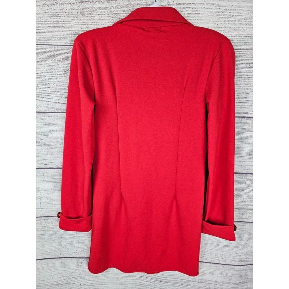 Pretty Little Thing Red Double-Breasted Long Sleeve Blazer Dress w/ Gold Buttons - Picture 5 of 8